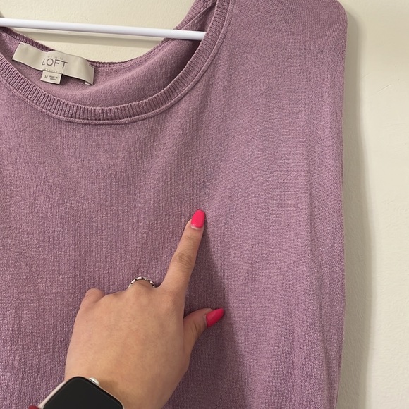 LOFT Sleeveless Knit Lilac Purple Sweater M - Picture 7 of 8